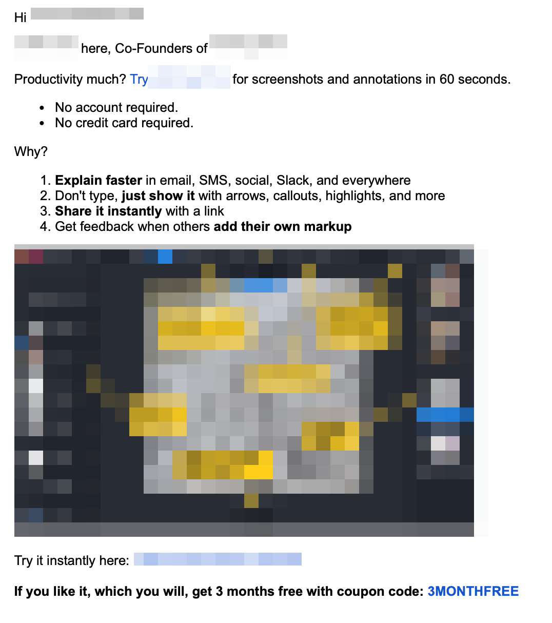 An example of a cold email sent to a wide ICP