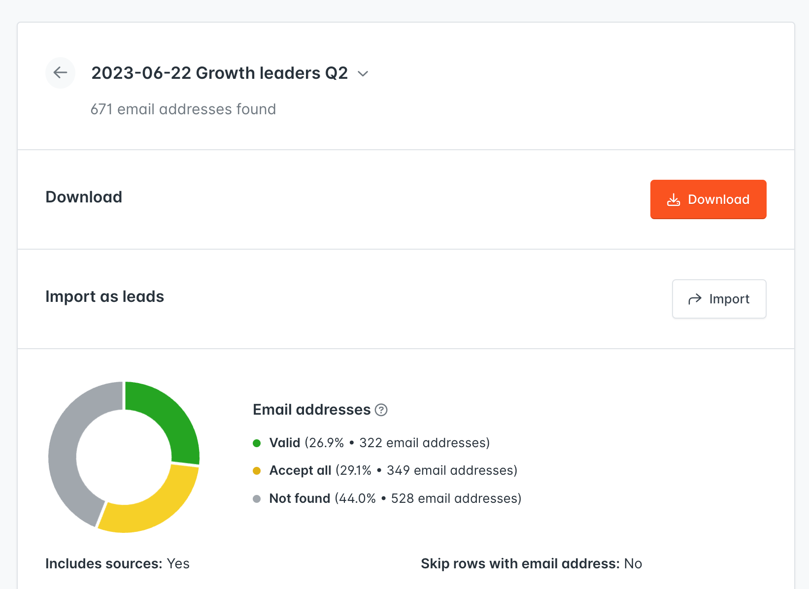 Hunter Bulk Email Finder interface