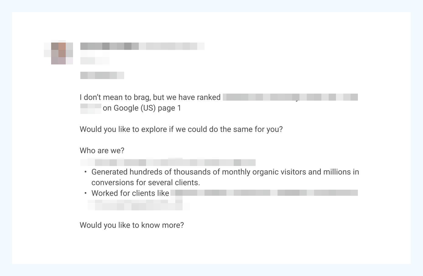 a cold email that uses social proof